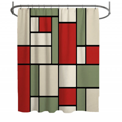 Rideau de douche Mondrian - décor de salle de bain moderne
