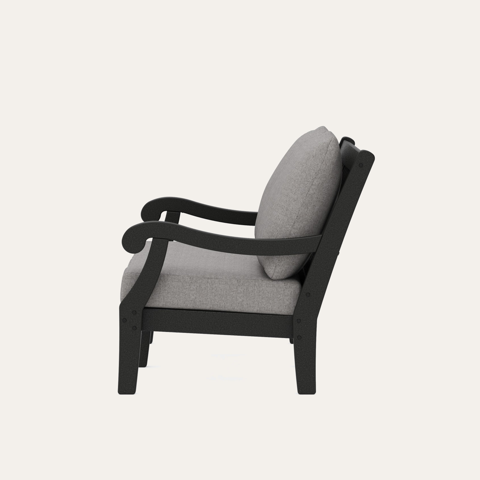 POLYWOOD® Verlyn 49" Patio Loveseat, Gray Mist Cushion/Black Frame