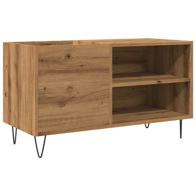 Latitude Run Record Cabinet 84.5X38x48 Cm Engineered Wood, Artisan Oak