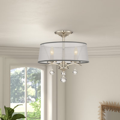 Plafonnier semi-encastré 3 lumières 16 po