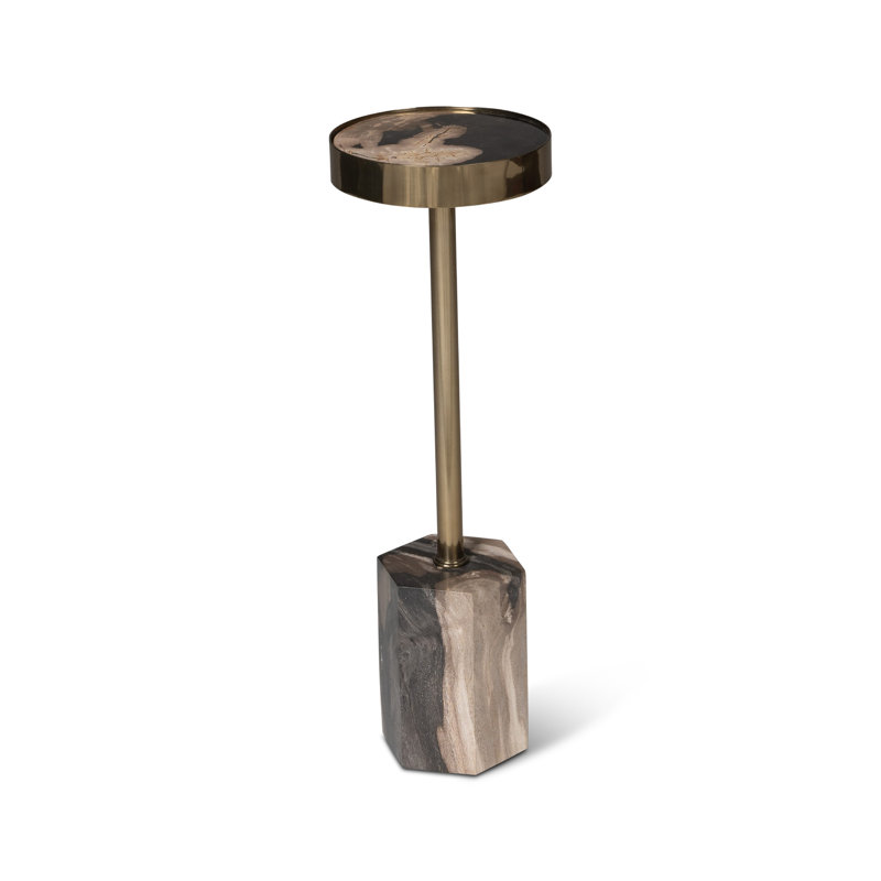Relique Dinah Drink Table, Brass, Natural Light