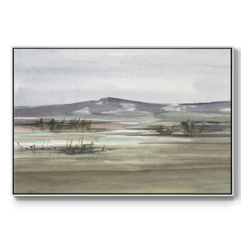 " Muted Marsh I " Print, 25" H x 37" W x 2" D, White Framed Canvas