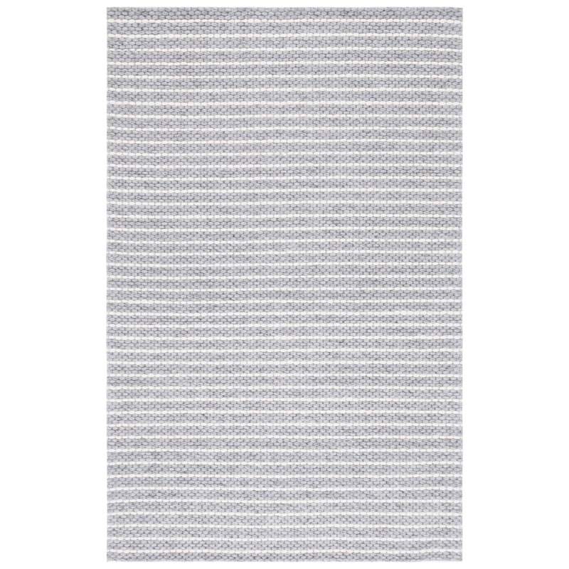 Vendome Hand Woven Wool And Cotton With Latex Solid Color Rug, Rectangle 5' x 8'