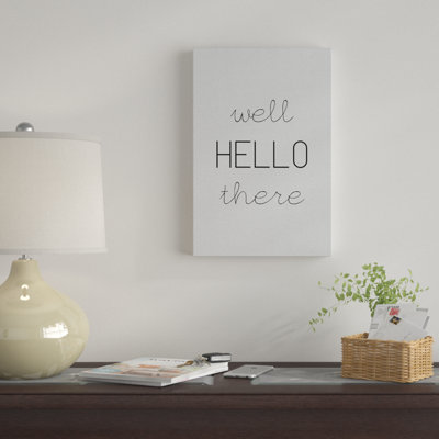 « Well Hello there » par Orara studio, reproduction d’art textuel sur toile tendue