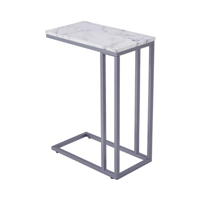 Delavan Faux Marble End Table