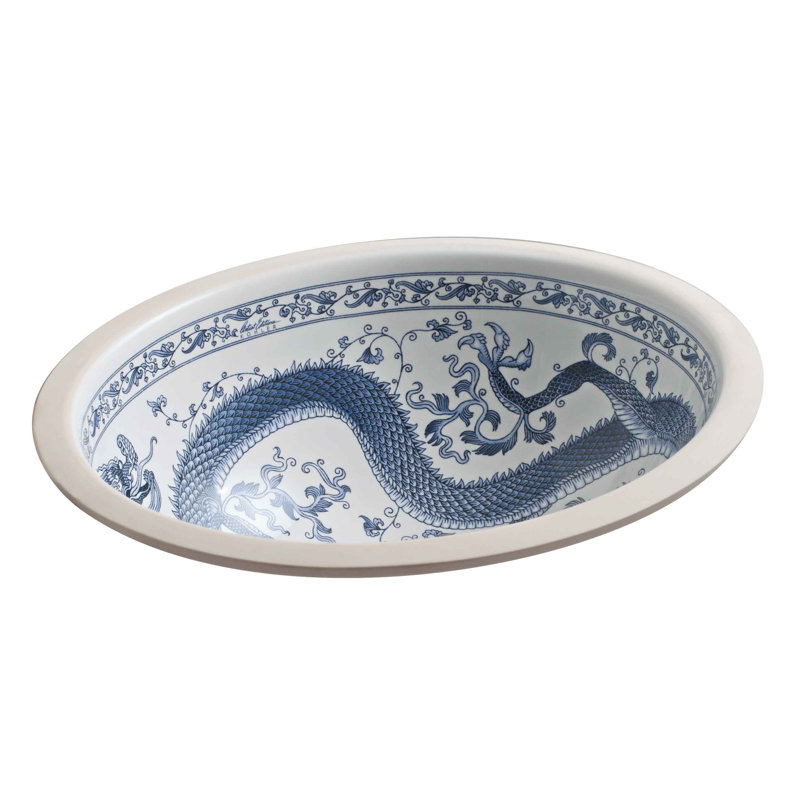 Lavabo ovale encastrÃ© Caxton, bleu impÃ©rial
