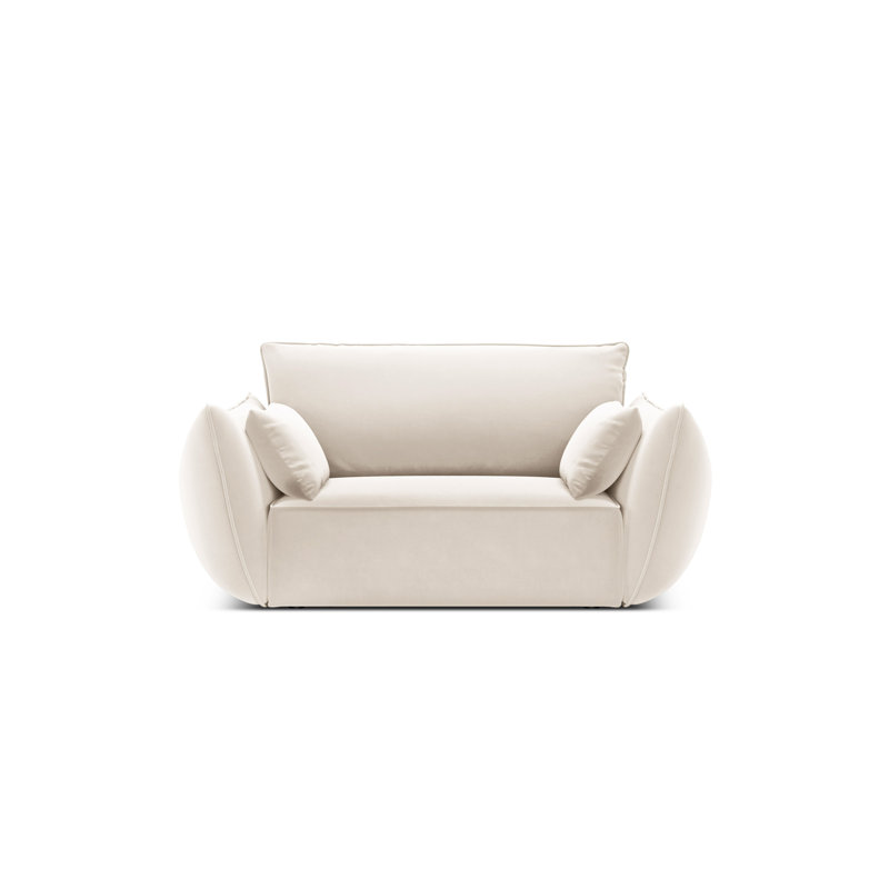 Lindasy Velvet Armchair, Light Beige 100% Polyester