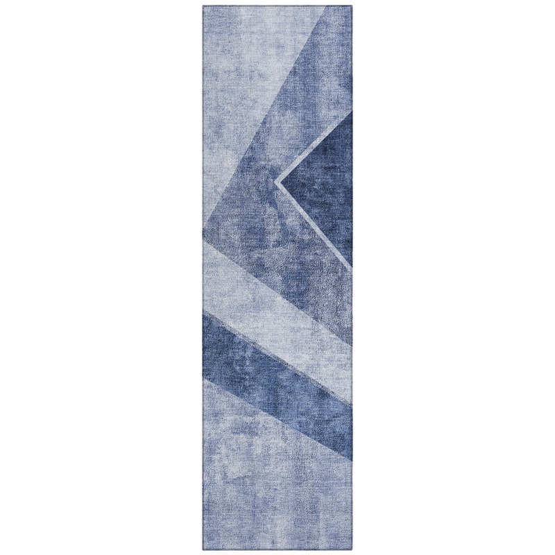 Berthine Washable Geometric Indoor / Outdoor Rug, Runner 2'3" x 7'6"