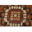 Tapis noir / brun / ivoire en laine noué à la main de conception unique 9 pi 10 po x 14 pi