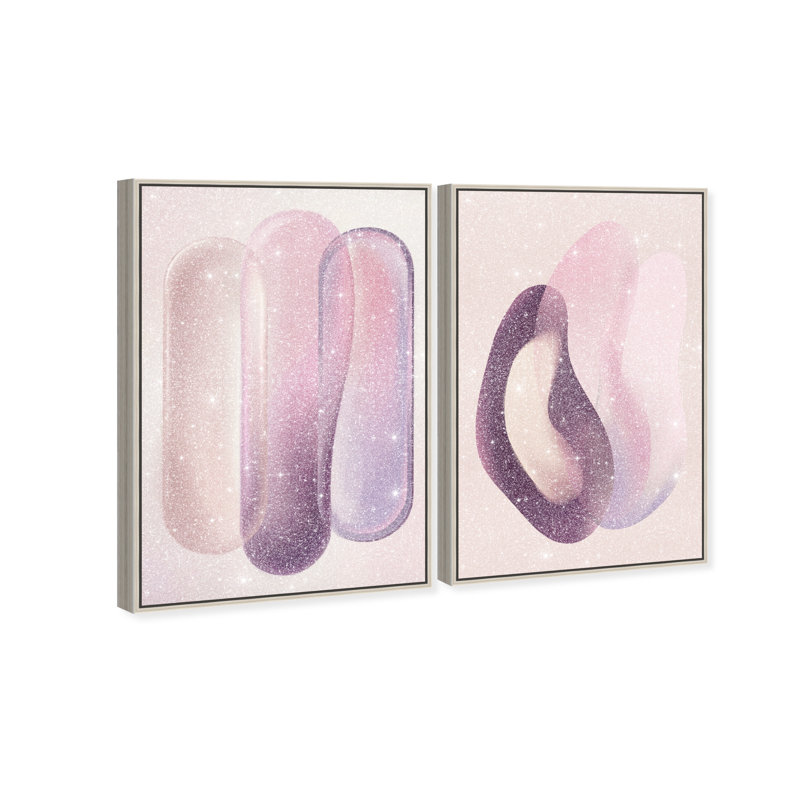 Berry Love Set Set by Oliver Gal, 92"H x 62"W, Silver Floater Frame