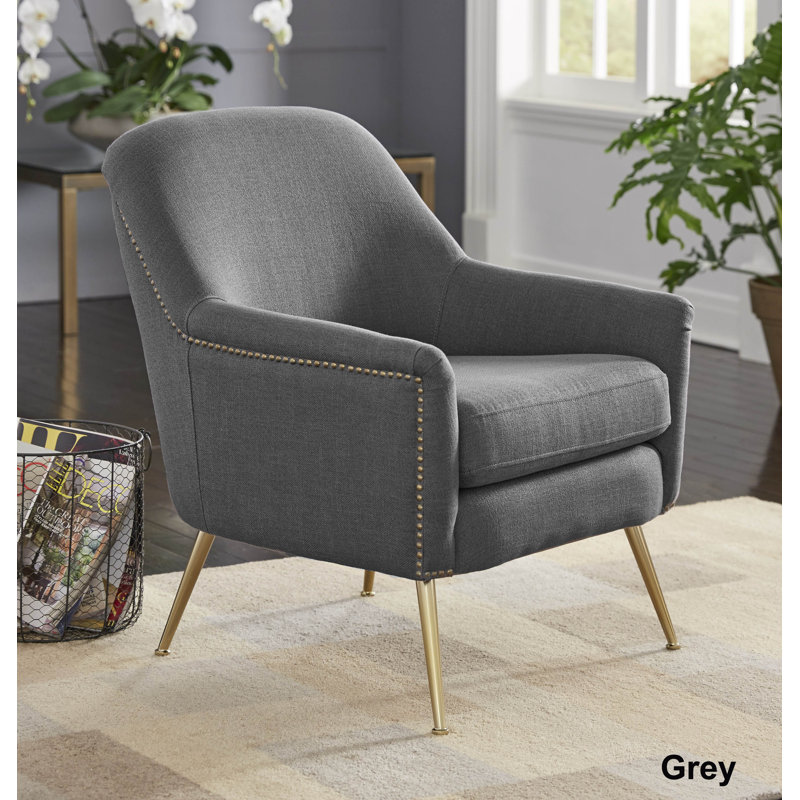 Fauteuil en polyester 29,9 po Beauford, Mélange de polyester gris