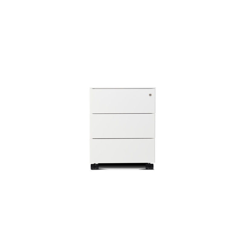 Toomer 42.2cm Wide 3 -Drawer Mobile Steel File Cabinet, White