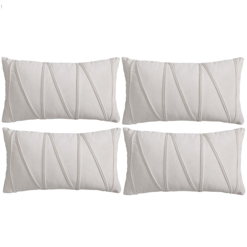 Housses de coussin rectangulaires en velours, Crème