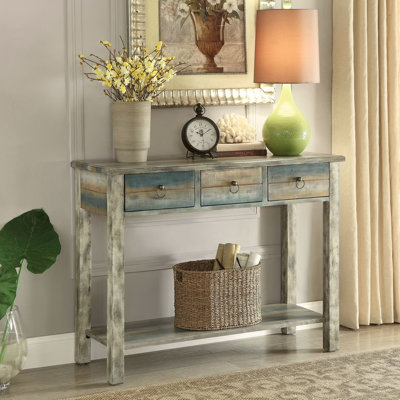 Antique Grey 3-drawer Console Table