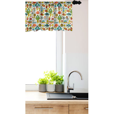 Ambesonne Space Valance Pack of 2 Rockets Astronauts Comets White Multicolor