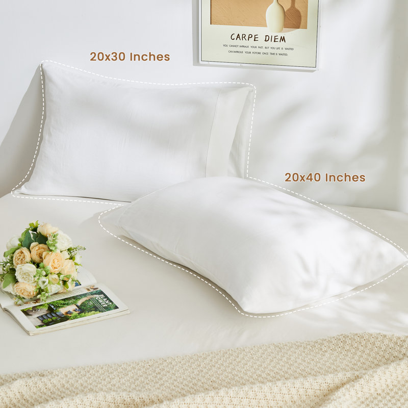 Soft Twill Microfiber Fabric Pillowcases Set, White, King Pillowcase