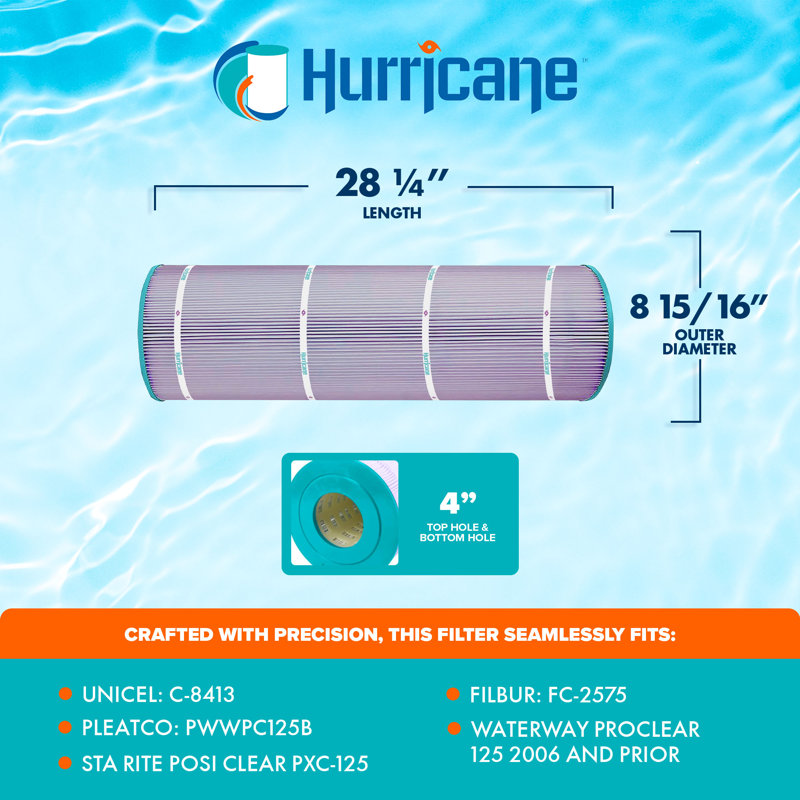 Hurricane Filters HF8413-01P Purple Spa Filter Cartridge Replacement