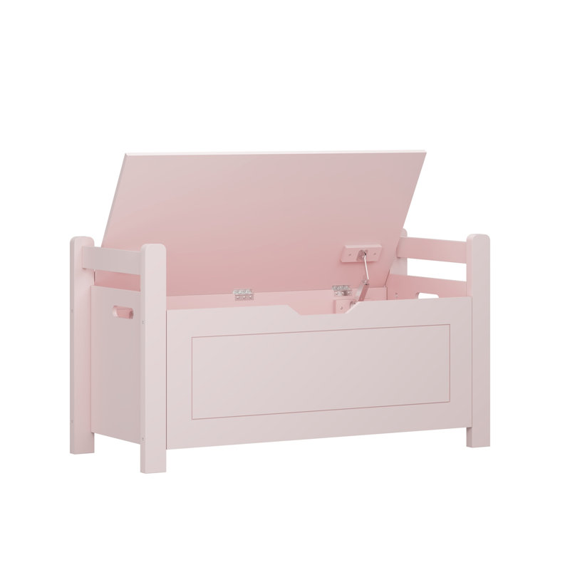 Banc avec rangement rabattable et siège souple, Rose