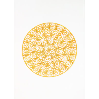 Golden Bloom Lace Metal Placemat