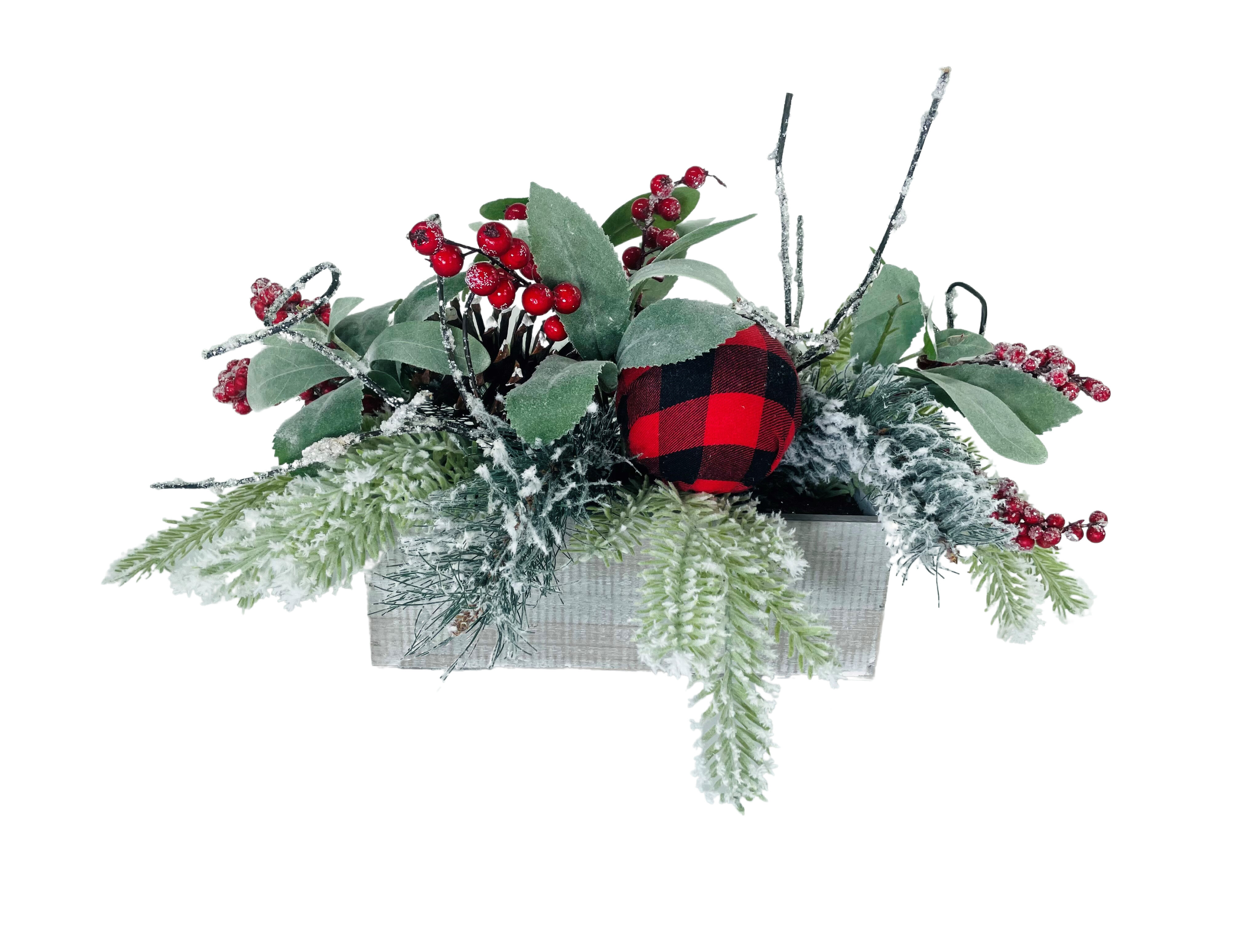 The Holiday Aisle® Mixed Assortment Arrangement in Planter | Wayfair