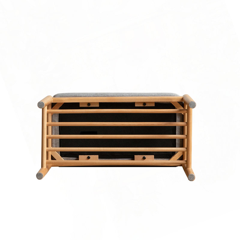 Banc de rangement avec coussin Mid-Century, Oak