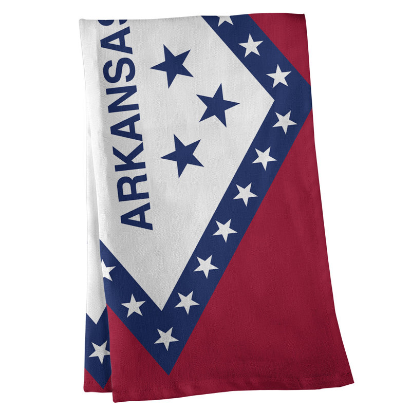 Serviette de thé à drapeau arkansas, Polyester sergé