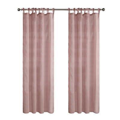 Stripe Sheer Tie Top Curtain Pair(2 Panels)