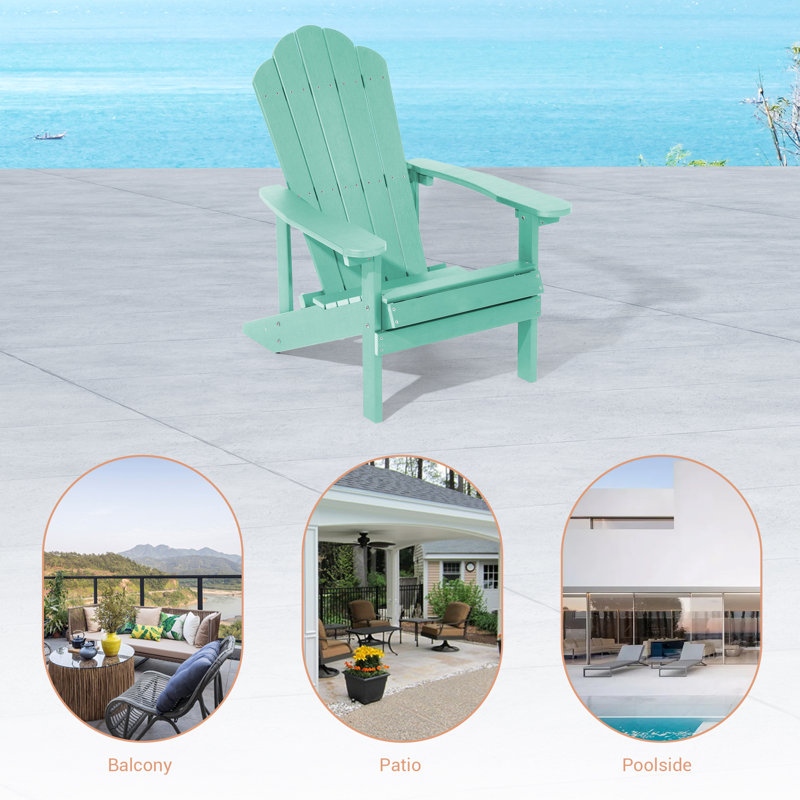 Chaise Adirondack Wesley Hips résistante aux intempéries, Vert pomme