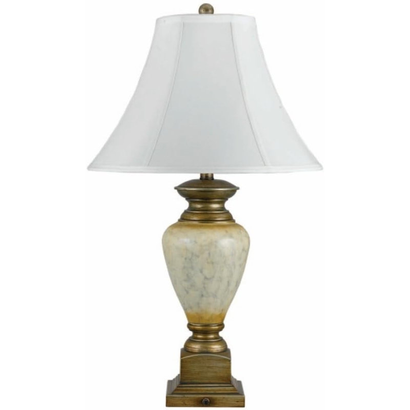 Lampe de table incassable en résine, 100 W, ampoule GU24, abat-jour beige, hauteur 60 cm (23,5 po).