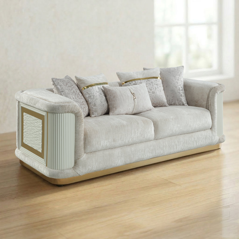Canapé Dunning crème, 28" H x 91" W x 36" D