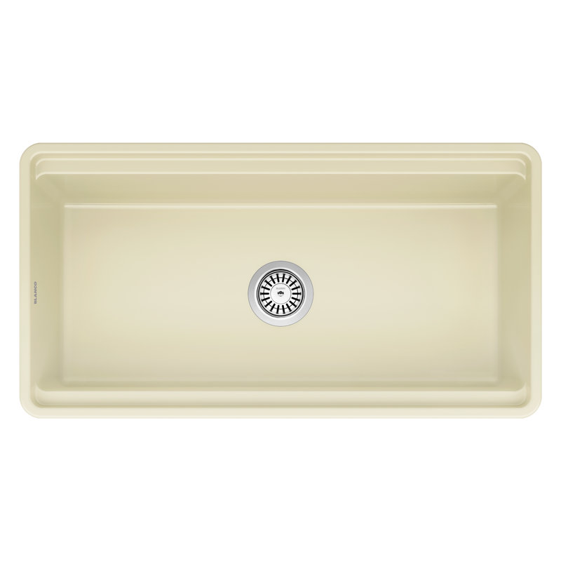 Profina 36" Single Bowl Apron-Front Fireclay Farmhouse Sink, Biscuit