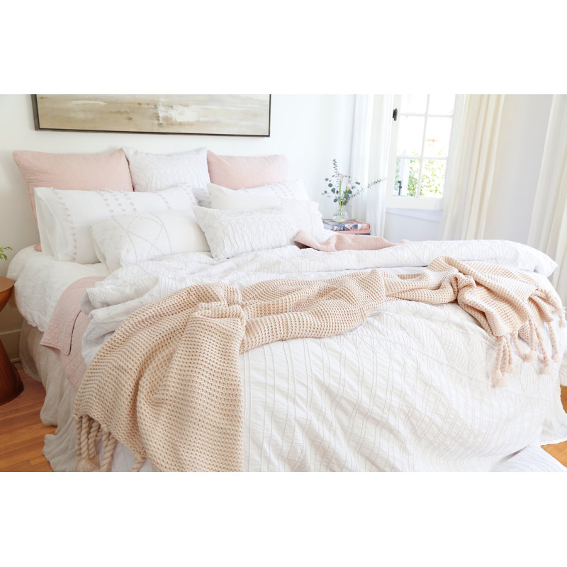 Trestles Knitted Throw Blanket, Blush