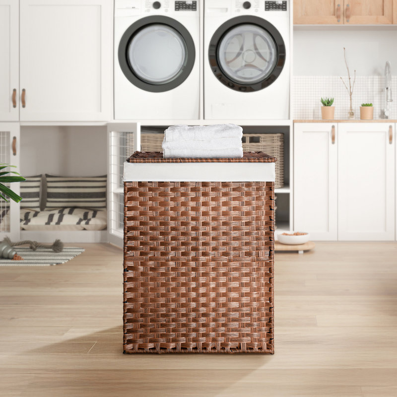 Laundry Hamper with Lid, Brown