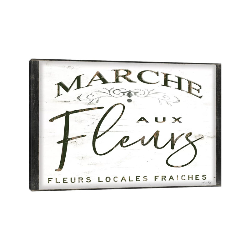 Fleurs Sign I by Cindy Jacobs - Print on Canvas, 20.32cm H x 30.48cm W x 1.91cm D, Wrapped Canvas