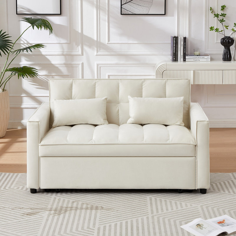 54" Pull-Out Sleeper Sofa, Beige