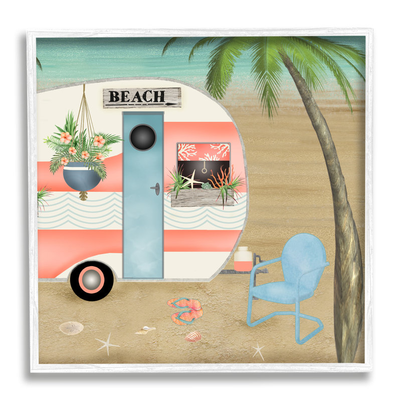 Coastal Van Sea Horizon, H 17 po x l 17 po x P 1,5 po, Giclée encadrée blanc bord de mer