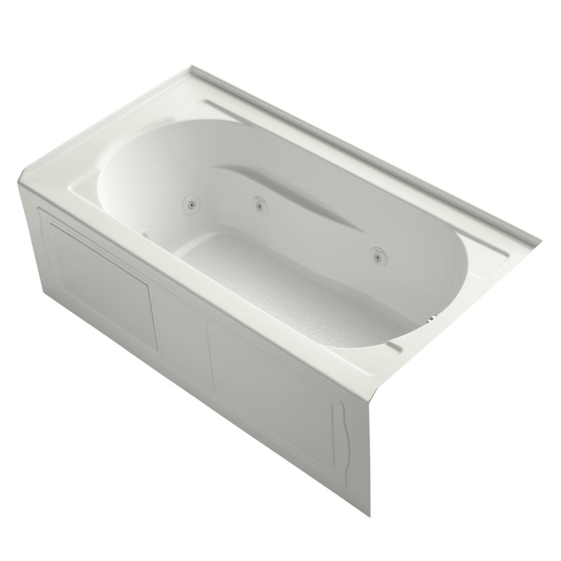 Devonshire Alcove 60" x 32" Whirpool Bathtub, Innocent Blush, Right