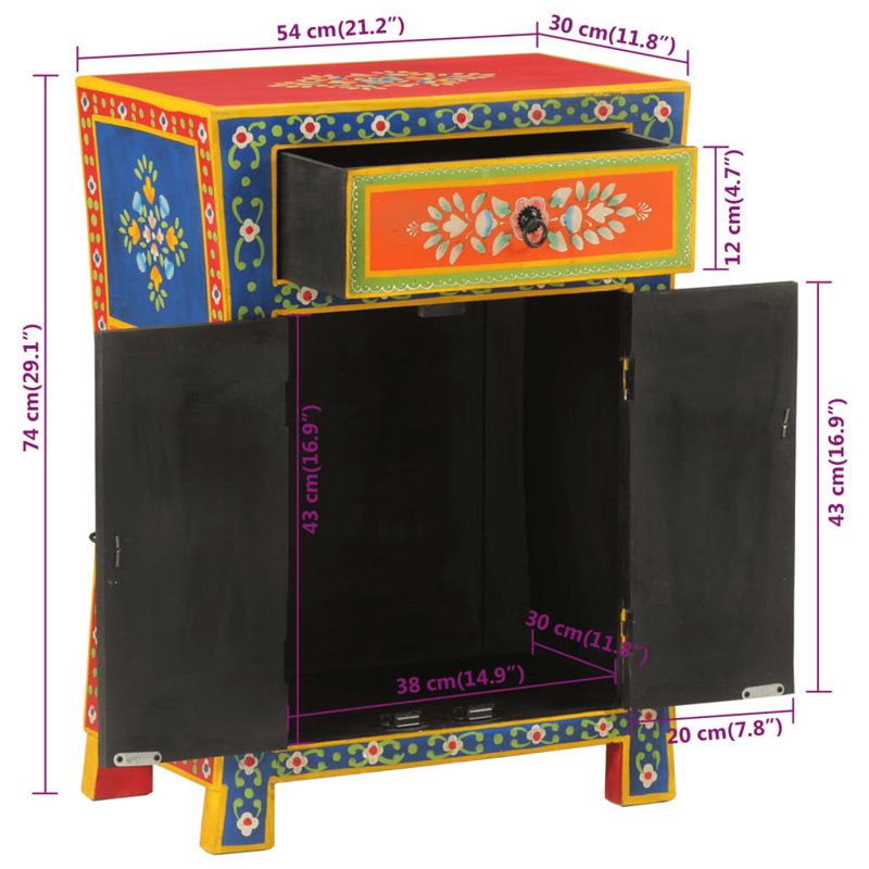 Anakin 54cm Solid Wood Sideboard