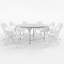 Table pliante en plastique avec 10 chaises pliantes pour l'extérieur-616166432-616166436