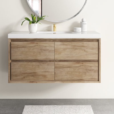 Azden 48" Wall-Mounted Single Bathroom Vanity Set