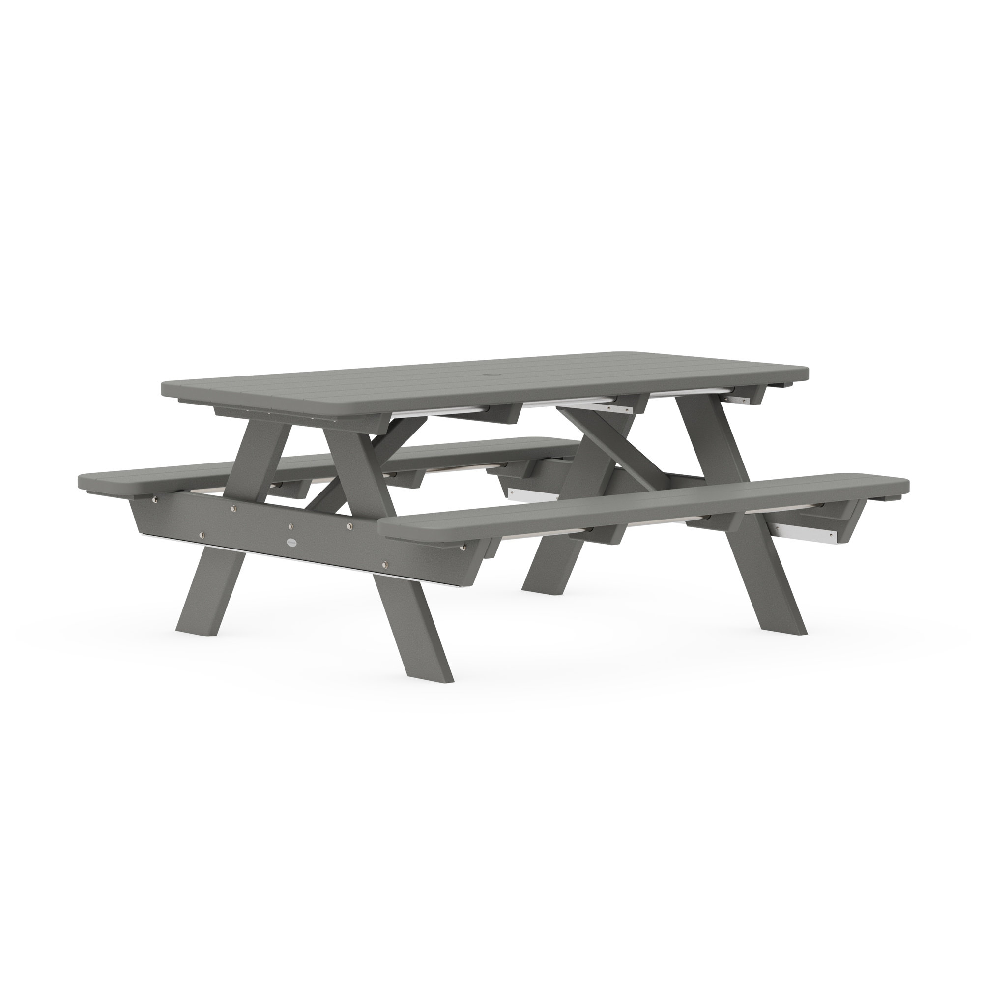 POLYWOOD Park 72" Picnic Table, Slate Gray