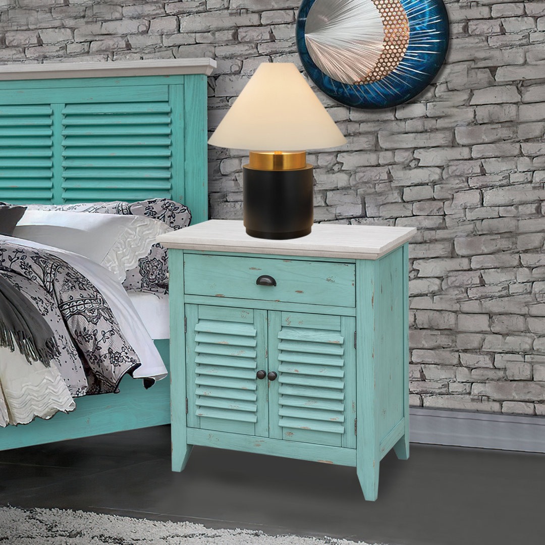 Minneiska 1 - Drawer Solid Wood Nightstand Rosecliff Heights 