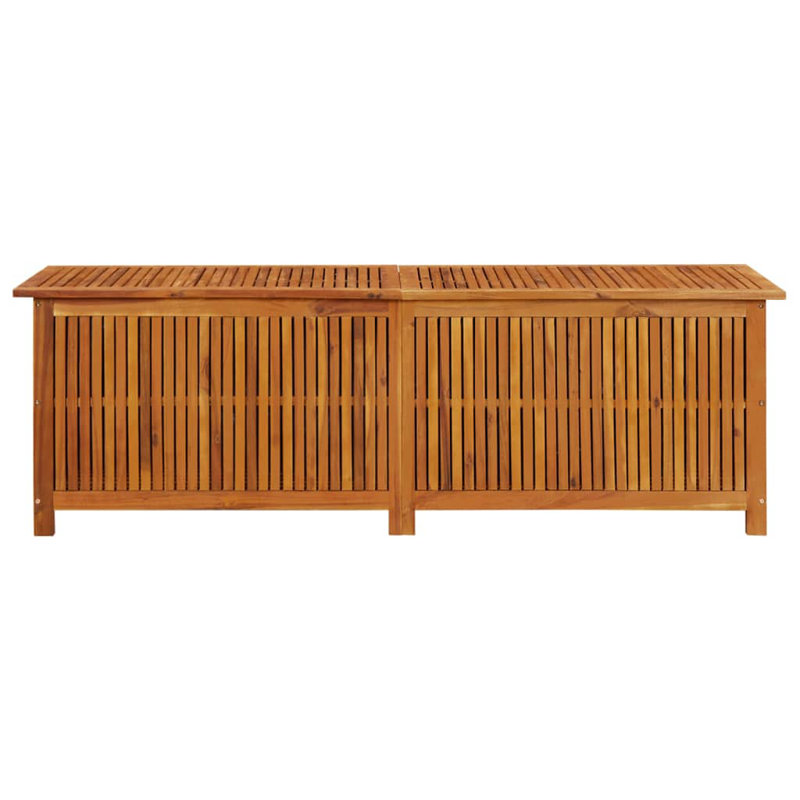 Large Acacia Wood Outdoor Storage Deck Box with Water-Resistant Lining