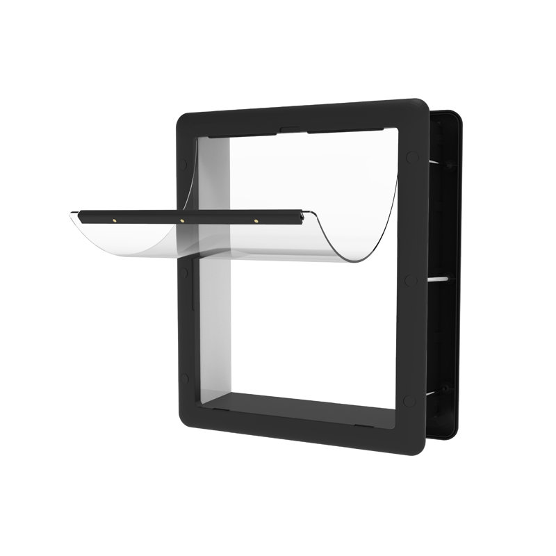 Medium Black ABS Pet Door with Lock for Cats and Dogs