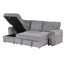 Canapé-lit modulaire pratique avec rangement et porte-gobelet utilitaire - gris-1532461845