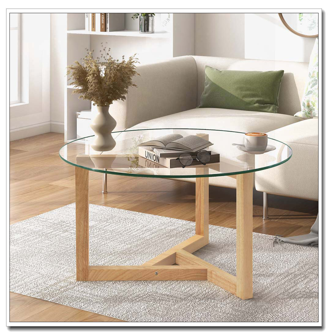 Latitude Run® Round Glass Coffee Table - Wayfair Canada