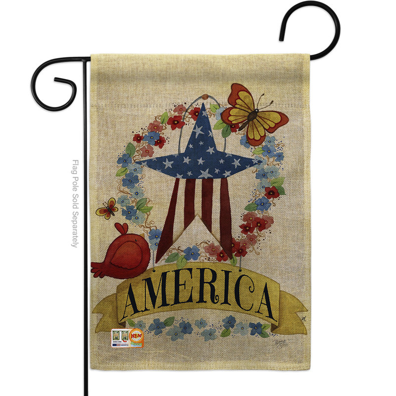 Patriotic America Double-Sided Polyester Garden Flag 13 x 18.5 in.
