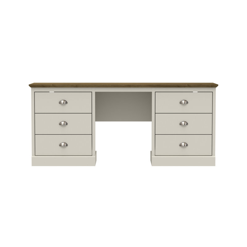 Sufy 6 Drawer Wide Dressing Table, Light Grey