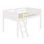 Lit mezzanine en bois avec structure en bois robuste avec échelle, peut être placé à gauche ou à droite-848335511
