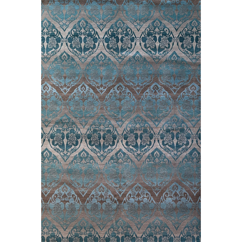 GARDEN LATTICE TEAL, Rectangle 3' x 5'